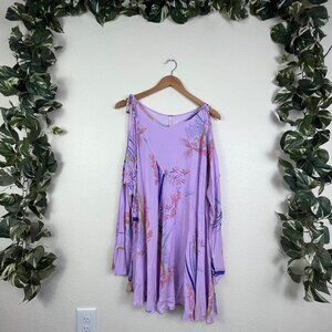 Free People Clear Skies Floral Printed Asymmetrical Tunic Dress Women’s Size S